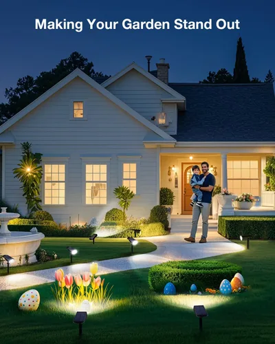 Miniatura 9 de Foco Solar para Exteriores Impermeable Iluminación LED de Acento para Paisaje para Patio, Árbol, Plantas, Paredes, Sendero, Jardín, Estatuas, Brillo
