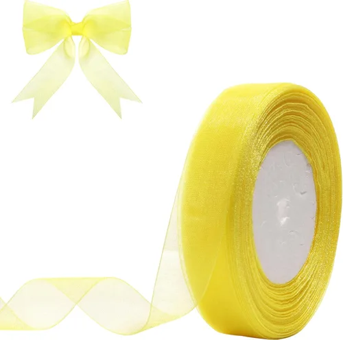 Miniatura 29 de Cinta de organza transparente de 3/4 de pulgada, 50 yardas, cinta de gasa para envolver regalos, decoración de Navidad, Halloween, ramo de boda