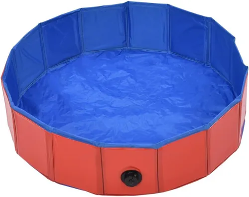 Miniatura 3 de SKM Piscina Plegable para Perros Rojo 31.5"x7.9" PVC