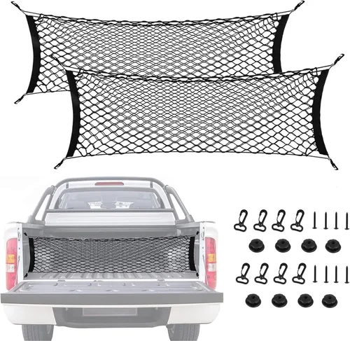 Miniatura 8 de 2 redes de carga para camioneta para camioneta, 52 a 66 pulgadas, organizador de almacenamiento de carga, red de malla, accesorios para Ford F150