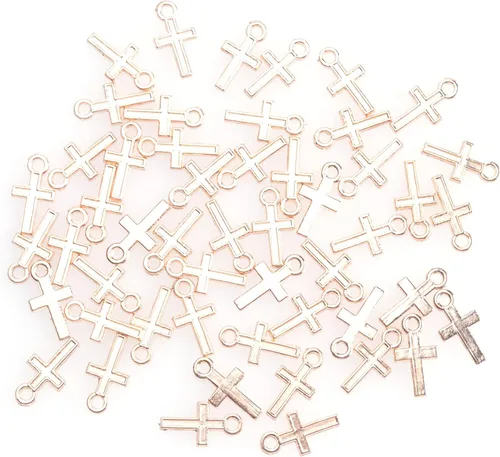 Miniatura 8 de 50 piezas de mini dije de cruz de metal para hacer joyas, encontrar collares, pulseras, aretes, llavero, idea de regalo de bricolaje, accesorios