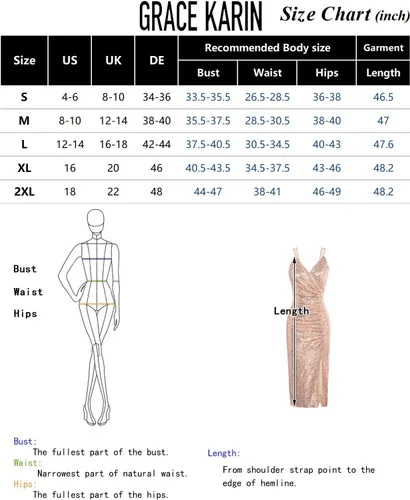 Miniatura 6 de GRACE KARIN Vestido sexy de lentejuelas para mujer, con purpurina brillante, formal, vestido ajustado para fiesta de noche