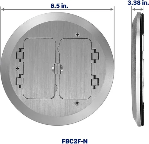 Miniatura 3 de Leviton - Caja de hormigón niquelada, 2 tapas abatibles, FBC2F-N, níquel