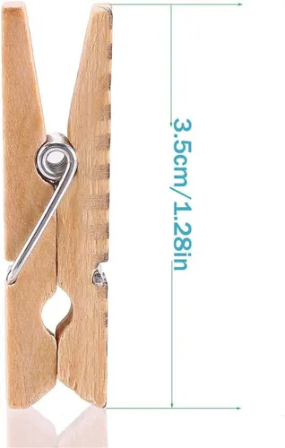 Miniatura 4 de DECORA Pinza de madera pintada colorida de 1.4 in/1.38 pulgadas, 100 piezas para clips de fotos, álbumes de chatarra, manualidades, envoltura