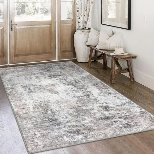 Miniatura 30 de Lansny Alfombra pequeña abstracta de 2 x 3 pies, alfombra de entrada, alfombra lavable para puerta de entrada, alfombra lavable antideslizante