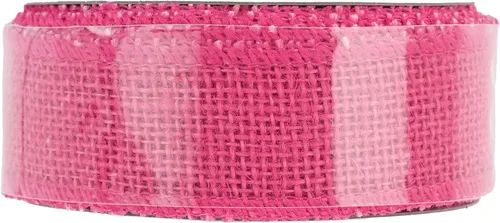 Miniatura 9 de MEEDEE Cinta de arpillera rosa intenso, cinta de arpillera de yute natural de 1.5 pulgadas, cinta de yute rosa intenso, rollo de cintas de arpillera