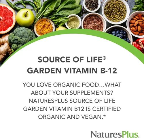Miniatura 2 de NaturesPlus Source of Life Garden Vitamina B12 - 60 cápsulas, paquete de 2 - Incluye más de 20 extractos de alimentos integrales - Certificado