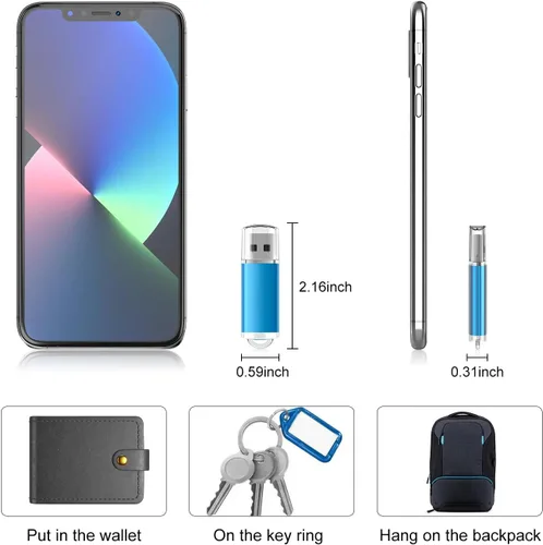Miniatura 3 de RAOYI Paquete de 10 unidades 2G 2GB USB Flash Drive USB 2.0 Memory Stick Pulgar Drive Pen Drive Azul Azul 10 piezas