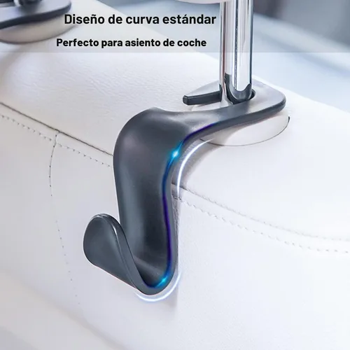 Miniatura 4 de Gancho para reposacabezas de asiento de automóvil, paquete de 4 ganchos para mochila de vehículos, organizador para bolsos, bolsos, ropa, gancho