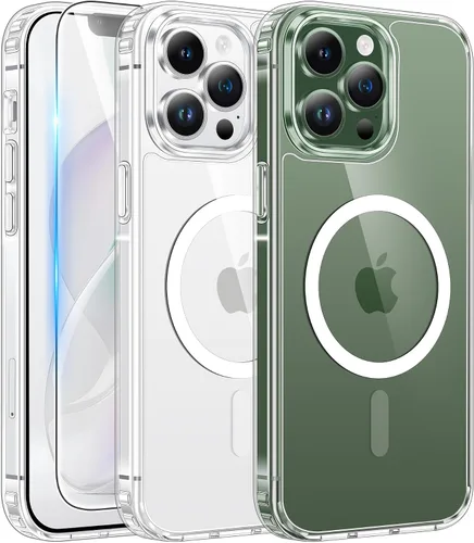 Miniatura 782 de FNTCASE Funda para iPhone 13 Pro-Max: Fundas magnéticas transparentes compatibles con Magsafe Slim anti amarillamiento protección contra caídas