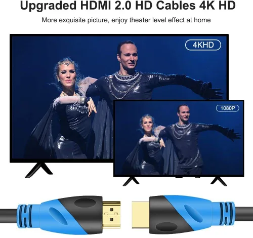 Miniatura 3 de Cable HDMI 4K de 20 pies (HDMI 2.0, 18 Gbps) Cable HDMI Ethernet de ultra alta velocidad con conectores chapados en oro, compatible con 4K@60HZ 2K