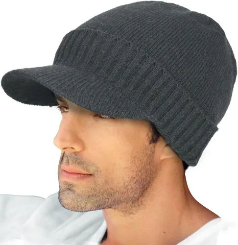 Miniatura 16 de Dahlia Gorro para hombre con visera - lana, sombrero de invierno con borde, forro polar