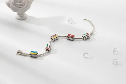 Miniatura 32 de Bolenvi Banderas Travel Country, dijes para el día de la madre, plata de ley 925 para pandora y pulseras o collares similares, joyería para mujeres