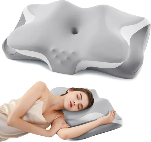 Miniatura 14 de Almohada cervical para aliviar el dolor de cuello, almohadas ergonómicas refrescantes de espuma viscoelástica para dormir, almohada de apoyo