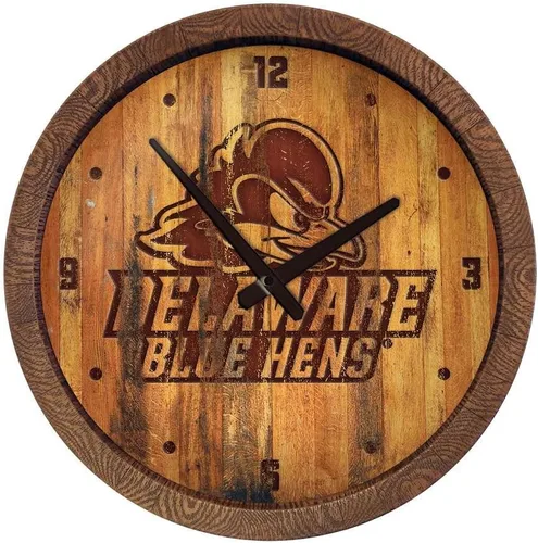 Miniatura 72 de The Fan-Brand NCAA Oklahoma Sooners: Reloj de pared con parte superior de barril de imitación para decoración de bar, decoración de fiesta