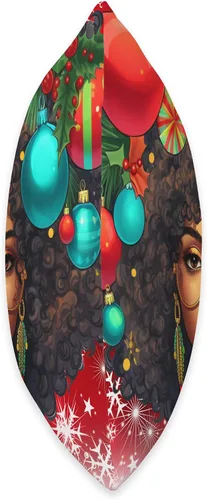 Miniatura 2 de Black women Christmas ornament melanin curly hair Melanin Christmas Queen Xmas Black Girl Magic Ornament - Almohada de 16 x 16 pulgadas, multicolor