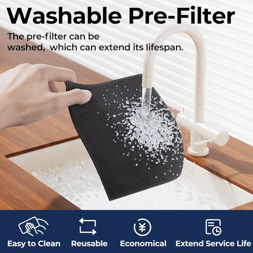 Miniatura 4 de Purificadores de aire para el hogar, habitación grande de hasta 2200 pies cuadrados con filtros lavables, purificadores de aire EVALIT para Blanco