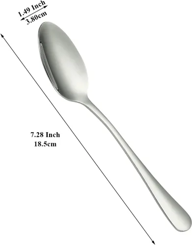 Miniatura 2 de Evanda Cucharas clásicas de acero inoxidable de 12 piezas, 7.28 pulgadas, fáciles de limpiar, aptas para lavavajillas