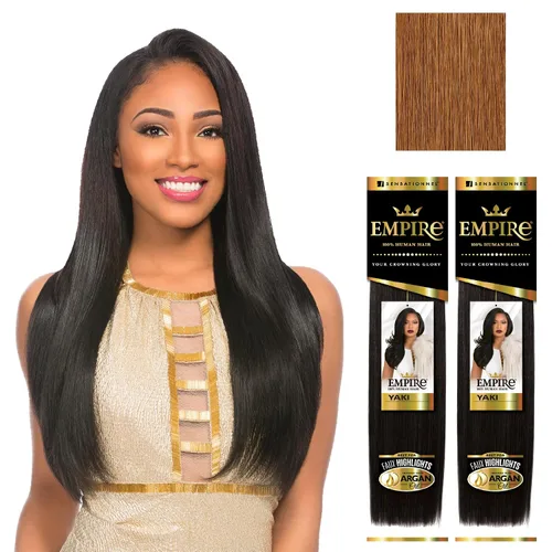 Miniatura 21 de Sensationnel Cabello humano Empire Yaki – Tejido sin enredos para un tejido rápido y coser en estilos para reflejos falsos y parte media falsa dejar