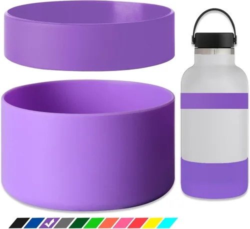 Miniatura 15 de Greant Funda protectora doble para botella de agua compatible con Hydro Flask, funda flexible de silicona compatible con funda Hydroflask, funda