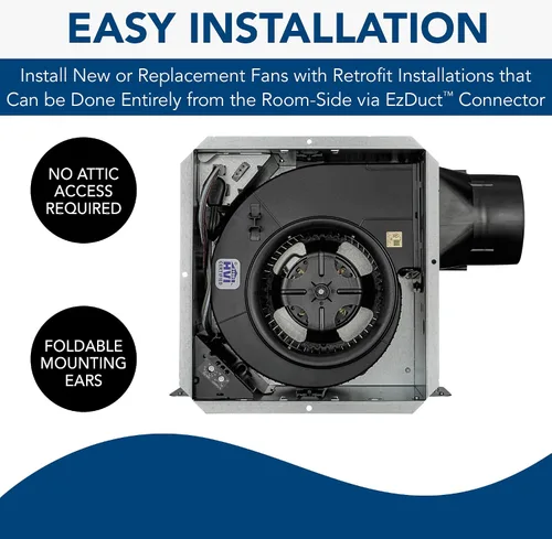 Miniatura 6 de Broan Flex™ Series 80 CFM 0.7 Sones Ventilador de ventilación con detección de humedad Energy Star®