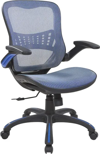 Miniatura 14 de Office Star Riley - Silla de escritorio ventilada para gerente con asiento y respaldo de malla transpirable, base negra con negro
