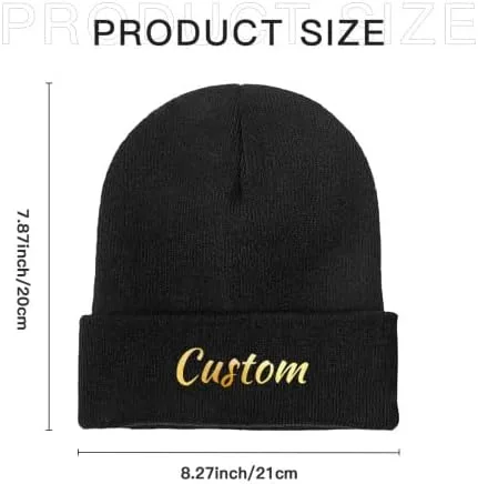 Miniatura 2 de Gorro de punto de invierno personalizado con tu texto y foto para hombres y mujeres