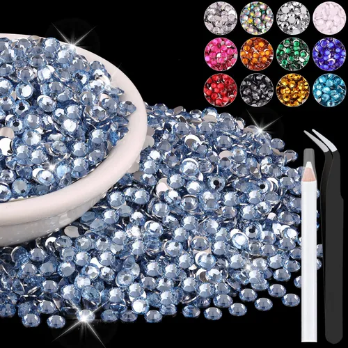 Miniatura 73 de 12000 diamantes de imitación de resina de 0.079 pulgadas a granel para manualidades (transparente), cristales deslumbrantes con parte trasera plana