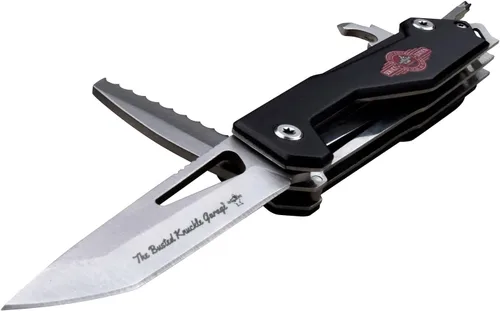 Miniatura 4 de Busted Knuckle Garage - Cuchillo plegable manual y multiherramienta - Hoja de acero inoxidable y hoja de sierra, mango de aluminio
