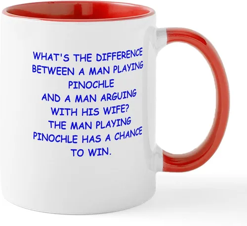 Miniatura 50 de CafePress Euchre Champ Mugs Taza de café de cerámica de 11 oz (11.0 fl oz)