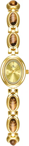 Miniatura 7 de CARLIEN Reloj de pulsera de cuarzo ovalado para mujer, de lujo, delicado, dorado, plateado, perla y números arábigos, fácil de leer, resistente al