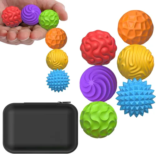 Miniatura 24 de BUSOHA Bolas Fidget de Silicona - Paquete de 4 Juguetes Fidget para Adultos Juguetes Sensoriales Pelotas Antiestrés para Adultos Adolescentes Morado
