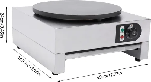 Miniatura 9 de Máquina eléctrica para hacer crepes de 3KW, 16 pulgadas, para hacer crepes comercial, temperatura ajustable 122.0-572.0 °F (122-572℉) 110V con 3000w