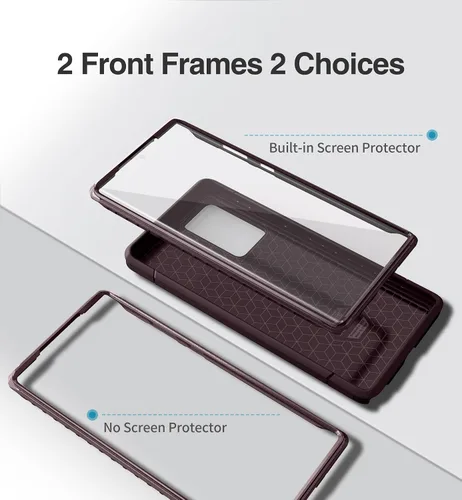 Miniatura 7 de SURITCH Funda para Samsung Galaxy Note 20 Ultra (solamente) de 6.9 pulgadas, 2 marcos frontales, protector de pantalla integrado, protector
