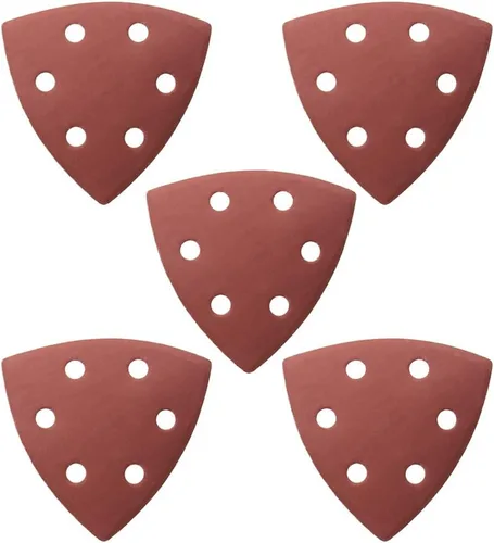 Miniatura 21 de Utoolmart Papel de lija para detalles, papel de lija triangular, almohadillas de lijado de gancho y bucle, multiherramienta oscilante triangular, 15