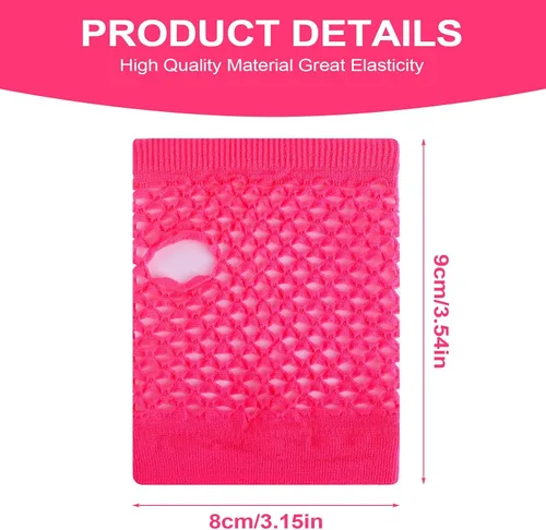 Miniatura 2 de DIVINA VITAE 80s Short Fishnet Gloves Fingerless Fish Net Gloves for Women Mesh Hand Fishnets Emo Goth 80s Scene Accessories