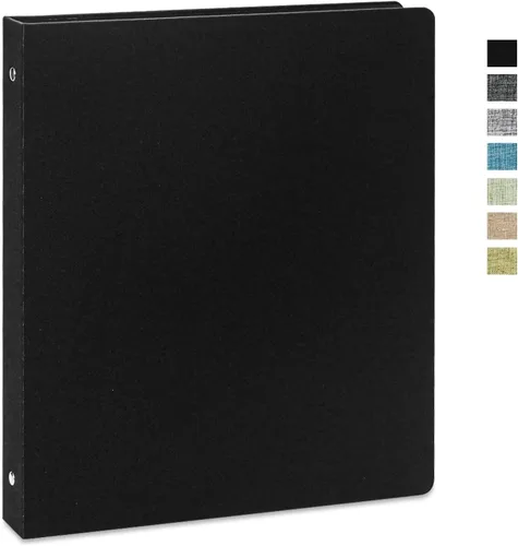 Vienrose Carpeta de 3 anillos redondos de 1 pulgada con cubierta de tela de lino, se adapta a papel de 8.5 x 11 pulgadas, organizador duradero para