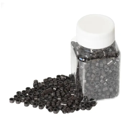 Miniatura 19 de 1000 extensiones de cabello con forro de silicona de 0.197 pulgadas, microenlaces, cuentas de silicona forradas para extensiones de cabello humano