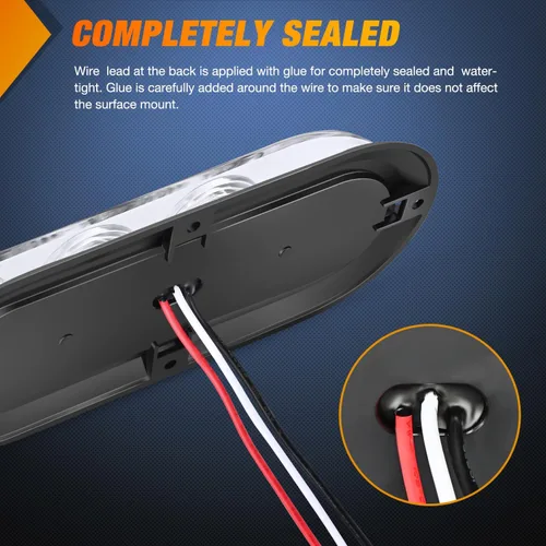 Miniatura 7 de Nilight Luz trasera LED ovalada de 6 pulgadas para remolque, roja, blanca y ámbar, 6 piezas, impermeable, parada, freno, señales de giro, reversa
