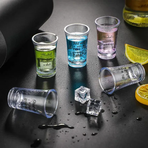 Miniatura 5 de Kigeli 48 vasos de chupito divertidos para adultos, vasos de chupito de acrílico para fiestas, 1.2 onzas, mini taza, regalos de fiesta, invitados