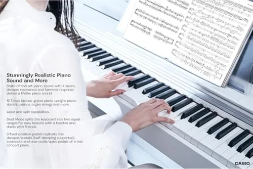 Miniatura 5 de Casio Privia PX-770 - Piano digital de consola con 88 teclas pesadas Teclas de acción de martillo escaladas Tri-Sensor II Fuente de sonido AiR