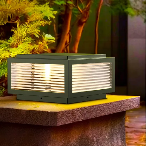 Miniatura 4 de Luz de poste para exteriores de 12 x 12 pulgadas, luz de columna, lámpara de columna con cable de 110-240 V (12-36 V bombilla de reemplazo), luz