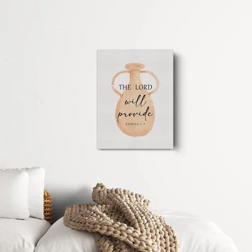 Miniatura 3 de Lienzo Decorativo con Versículo Bíblico en Acuarela el Señor Proveerá 2 Reyes 4:1-7 Pósteres de Pintura de Pared Obra de Arte 12 x 15 pulgadas