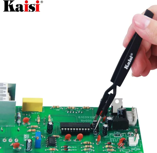 Miniatura 6 de Kaisi - Juego de 6 pinzas de bloqueo cruzado, juego de pinzas de acero inoxidable antiestáticas para manualidades, joyería, electrónica, trabajo