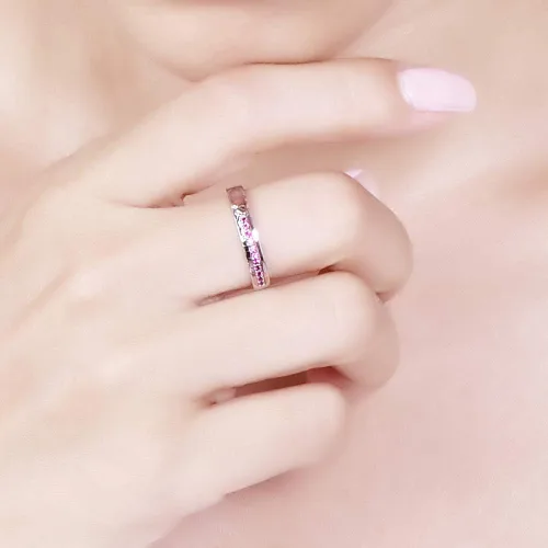 Miniatura 65 de Narica Anillo de 21 piedras chapadas en plata, apilables, corte redondo, zafiro azul, circonita cúbica, relleno de circonita cúbica, halo