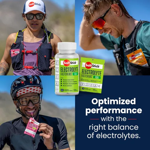 Miniatura 7 de SaltStick Electrolyte FastChews - 120 unidades sabor manzana verde - Tabletas masticables de electrolitos para la hidratación, pastillas de sal - 10