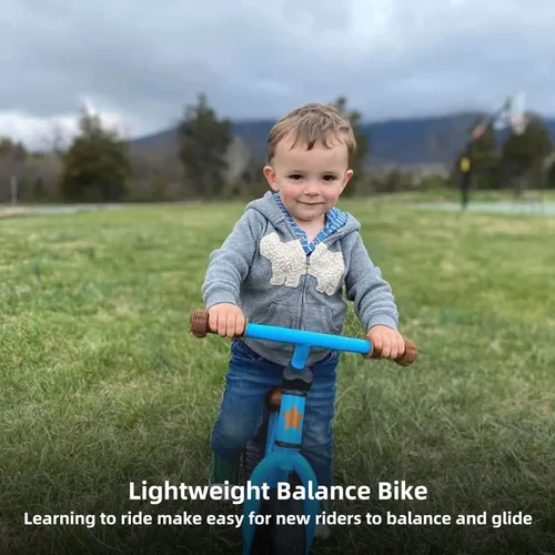 Miniatura 6 de Joystar Bicicleta de equilibrio de 10 y 12 pulgadas para niñas y niños, de 18 meses a 5 años, bicicleta para niños con reposapiés y altura de Azul