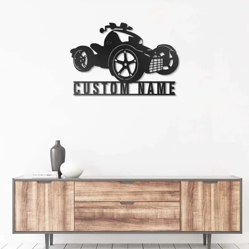 Miniatura 3 de Letrero con nombre personalizado, letrero de metal para motocicleta, decoración de pared con nombre de familia, decoración rústica para el hogar