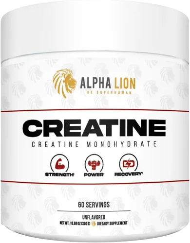 ALPHA LION Polvo de Creatina Monohidrato, 5000mg Por Porción (5g), Apoya la Fuerza Muscular, Potencia, Rendimiento Atlético, Suplemento de Creatina