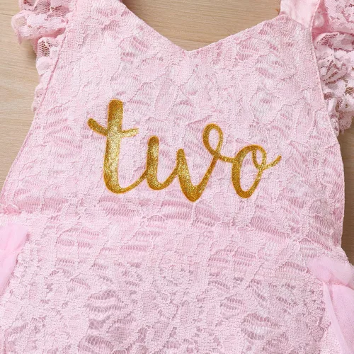 Miniatura 24 de Traje de bebé niña primer cumpleaños traje de encaje tul mameluco princesa tutú vestido de un año cumpleaños pastel Smash fotografía ropa